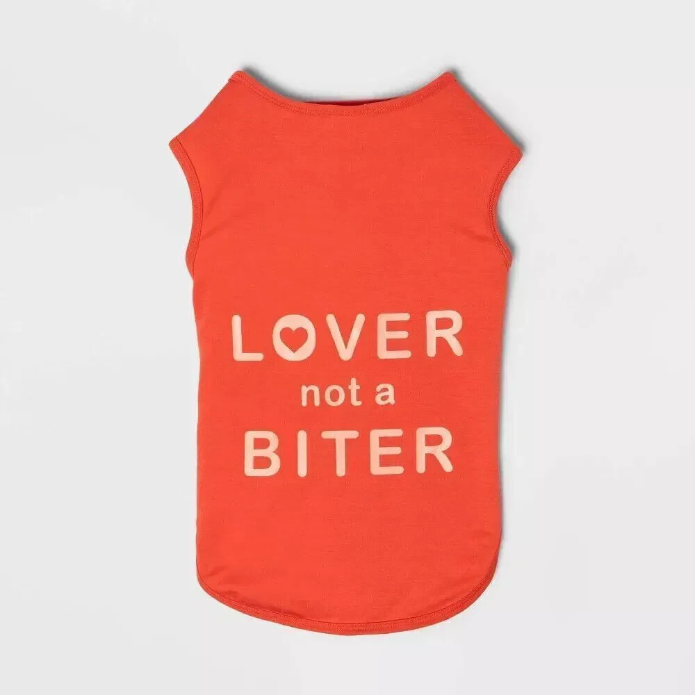 Boots & Barkley 'Lover Not a‎ Biter' Dog Cat Tank Top Medium XL Pet Clothing New